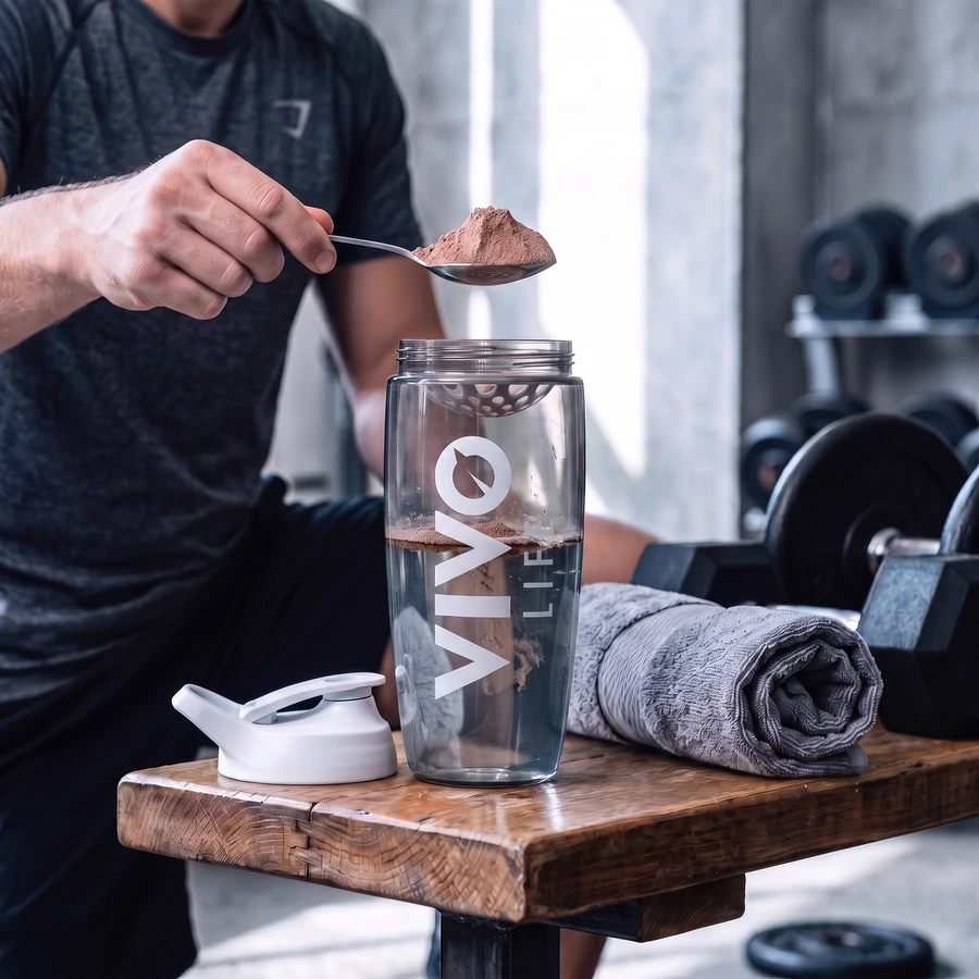 Krok 2: wsyp odmierzoną porcję do shakera Vivo Life Eco Zen