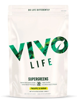 SUPERGREENS - naturalne witaminy roślinne - Ananas i baobab (240 g)